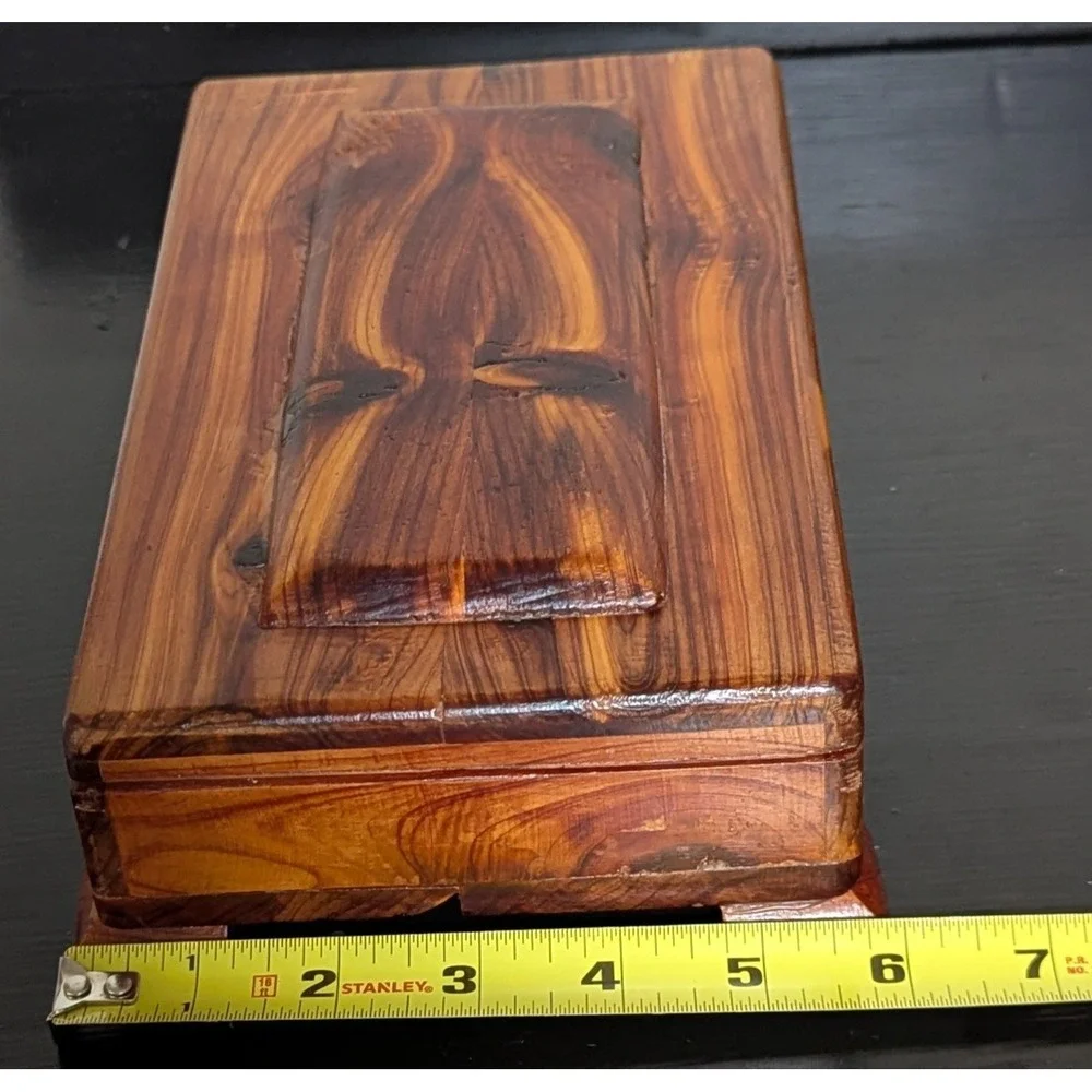 Vintage 1954 - 1956  Wood Trinket/Jewelry Box With‎ Lid Artist Signed & Dated